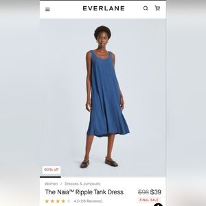Everlane Naia Ripple Dress, size Small